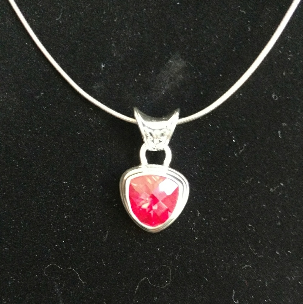 Sterling Silver Created Ruby Set - image 4